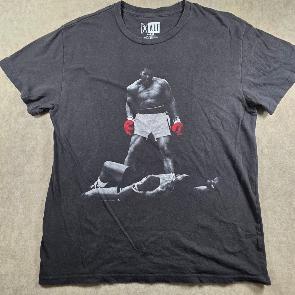 Muhammad Ali Sonny Liston Knockout Graphic T-Shirt Mens Large Black Boxing 2022